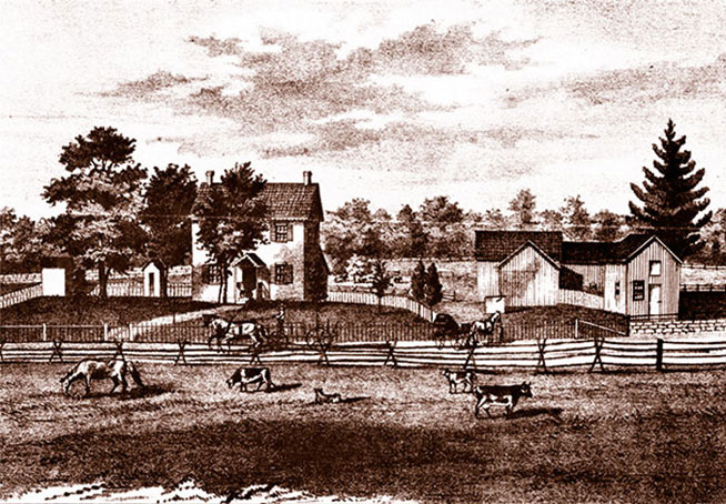 The Robert Wagner residence and stock farm.